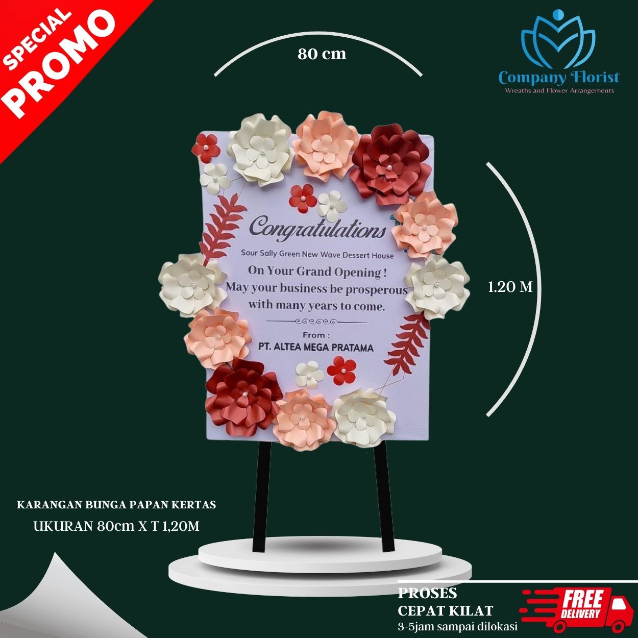 Papan Bunga Kertas Pernikahan Jakarta – Company Florist